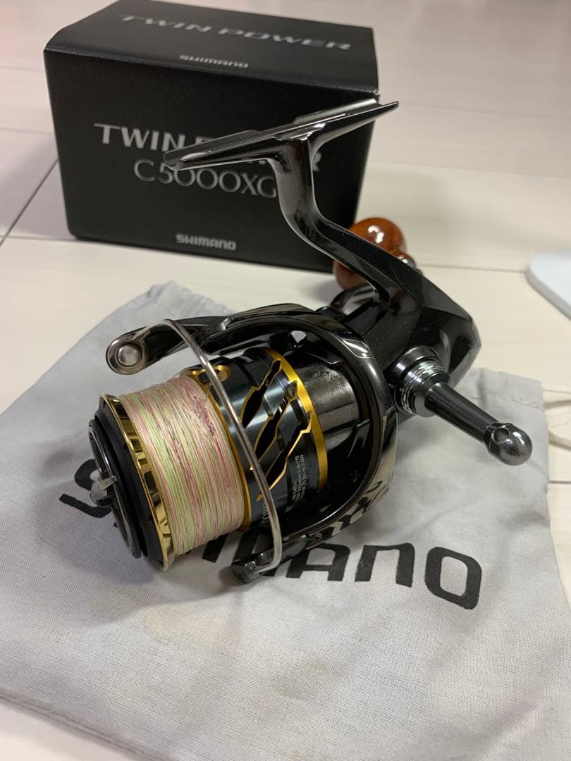20ツインパワーC5000XG シマノ　ハンドル改　リールスタンド改