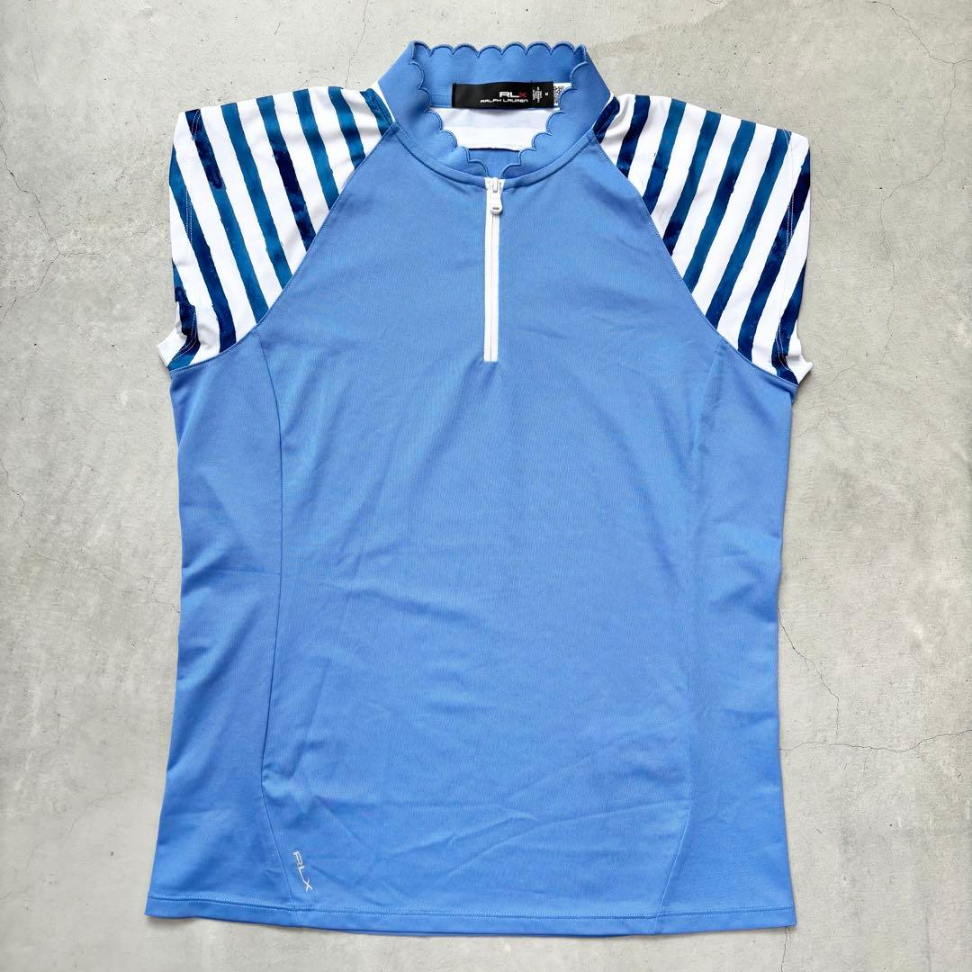 【美品】RLX アールエルエックス ラルフローレン ハーフジップシャツ ボーダー