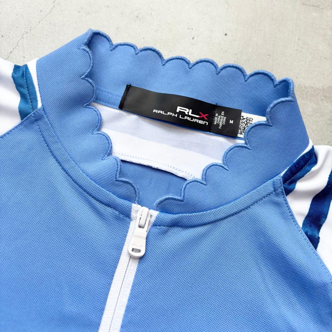 【美品】RLX アールエルエックス ラルフローレン ハーフジップシャツ ボーダー
