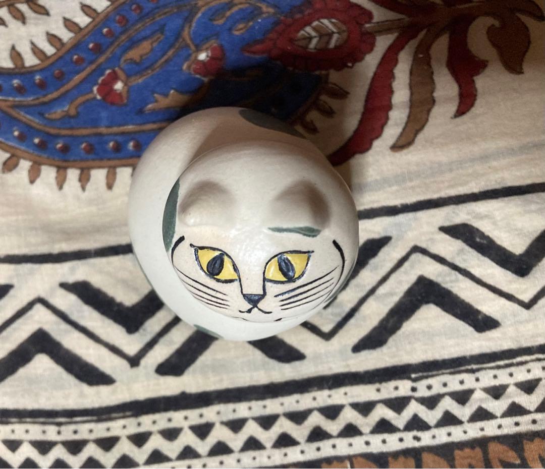 リサラーソン　ミア　ねこのぶち　グリーンベージュ