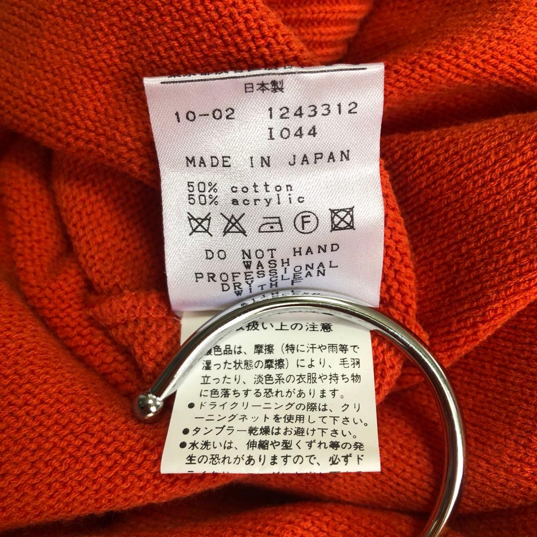 PEARLY GATES ロゴ ハーフジップ ニット セーター 6 オレンジ