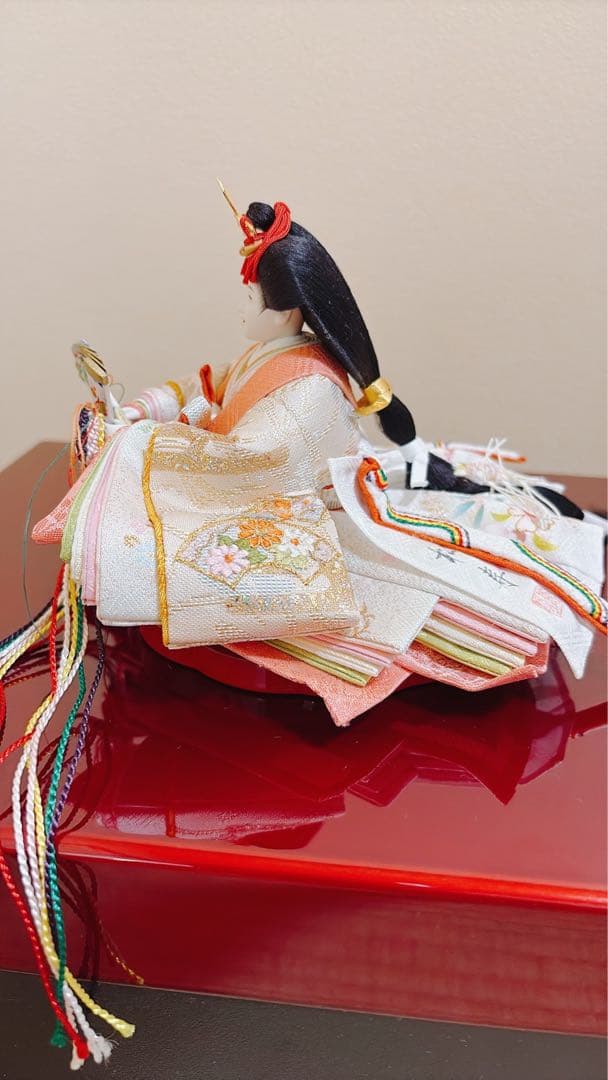 【美品】人形工房 松寿 小出松寿作 親王飾り ひな人形 桜橘・屏風・雪洞・飾台