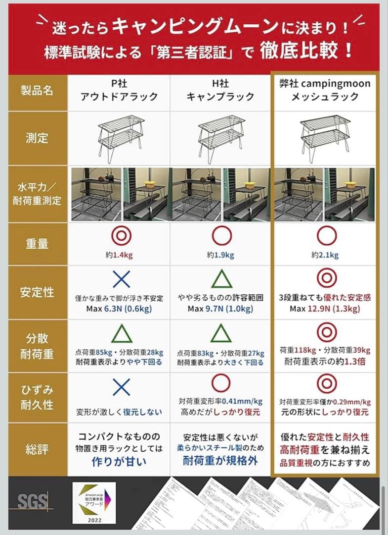 キャンピングムーン　フィールドラック　3脚セット
