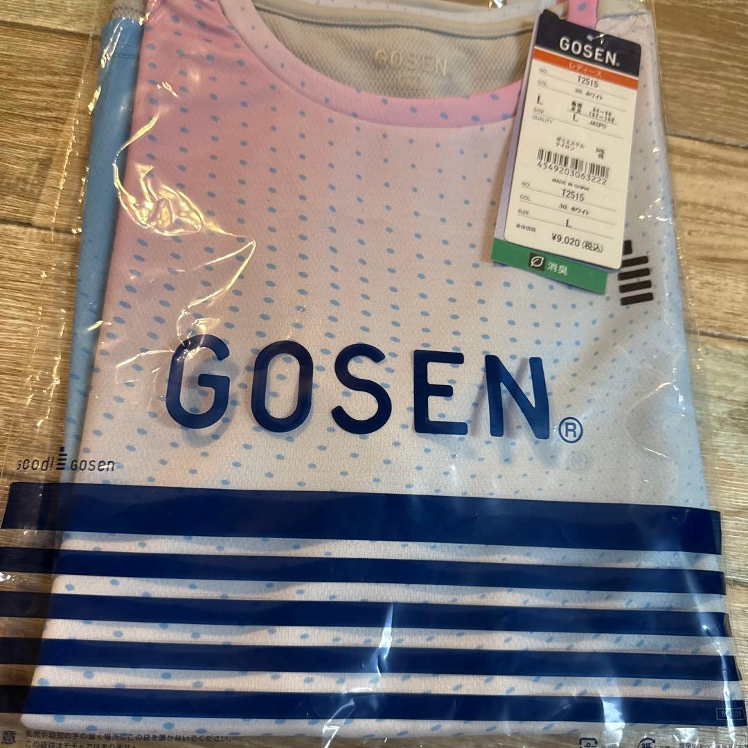 GOSEN T2515 バドミントンシャツ L ホワイト