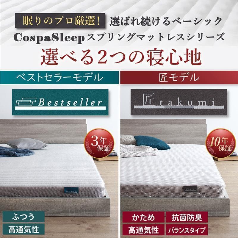 【ぶーたん】 セミダブルベッド マットレス付 棚 コンセント付 BB
