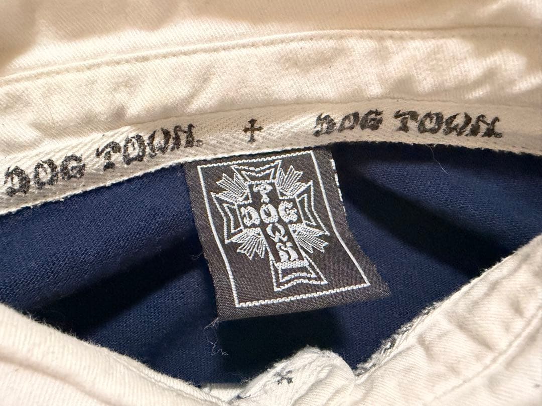 DOG TOWN ラガーシャツ ボーダー ネイビー レッド 刺繍ロゴ 長袖　古着