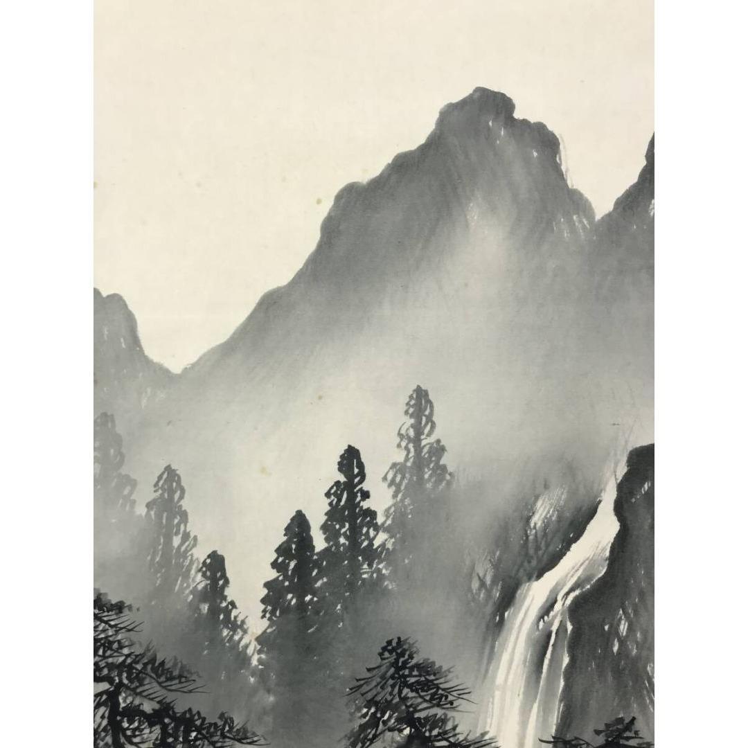 真作/茂俣高根/山水人物図/帰樵図/掛軸/名家伝来/AK-972