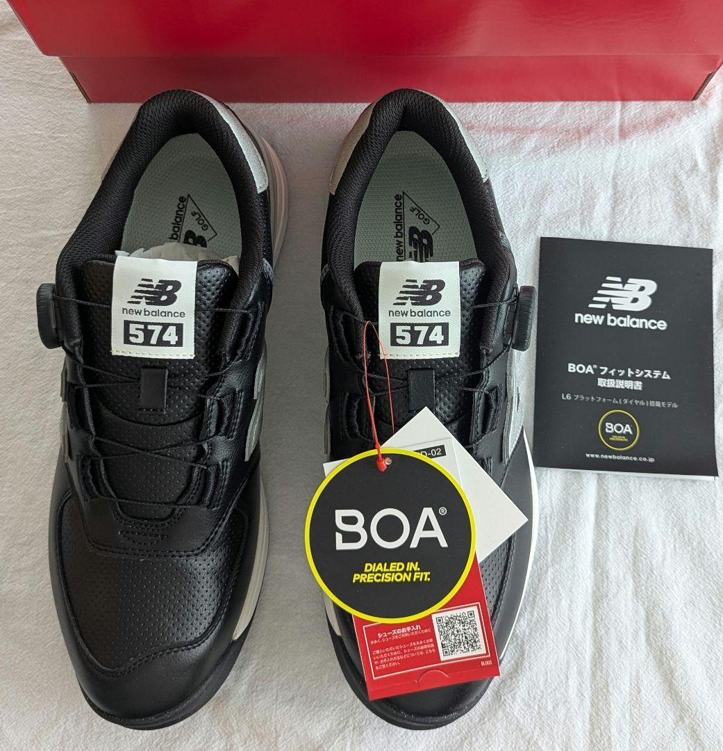 New Balance 574 BOA ゴルフシューズ ブラック 26.5cm