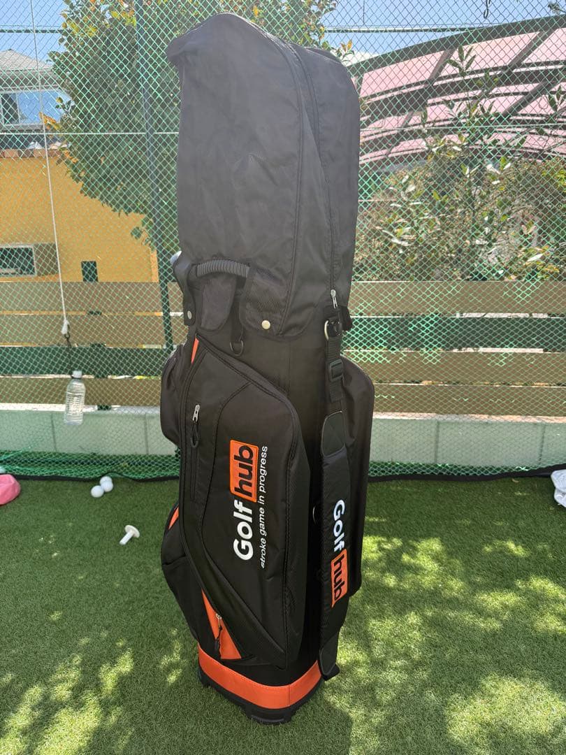 新品 Golf hub Calong キャディバッグ ゴルフ オレンジ　9.5型