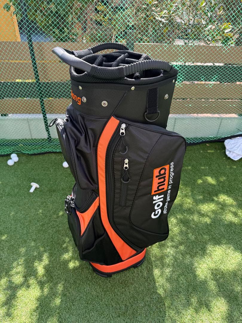 新品 Golf hub Calong キャディバッグ ゴルフ オレンジ　9.5型