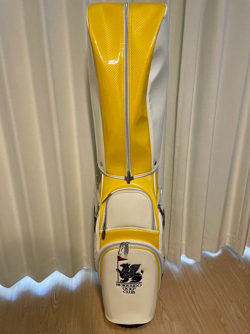 【新品】HOKKAIDO GOLF CLUB キャディバッグ ホワイト/イエロー