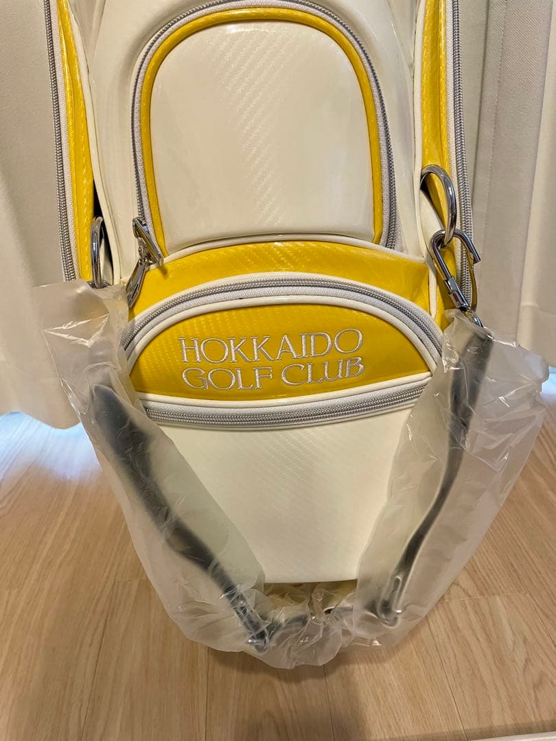 【新品】HOKKAIDO GOLF CLUB キャディバッグ ホワイト/イエロー
