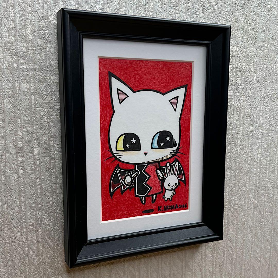 『心の重力が少し軽くなった日』 ｜絵画 原画 抽象画 絵 動物画 ドローイング