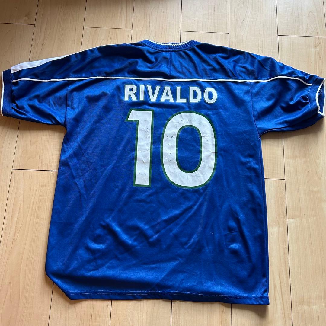 Nike RIVALDO 10 青シャツ L ブラジル代表アウェイユニフォーム