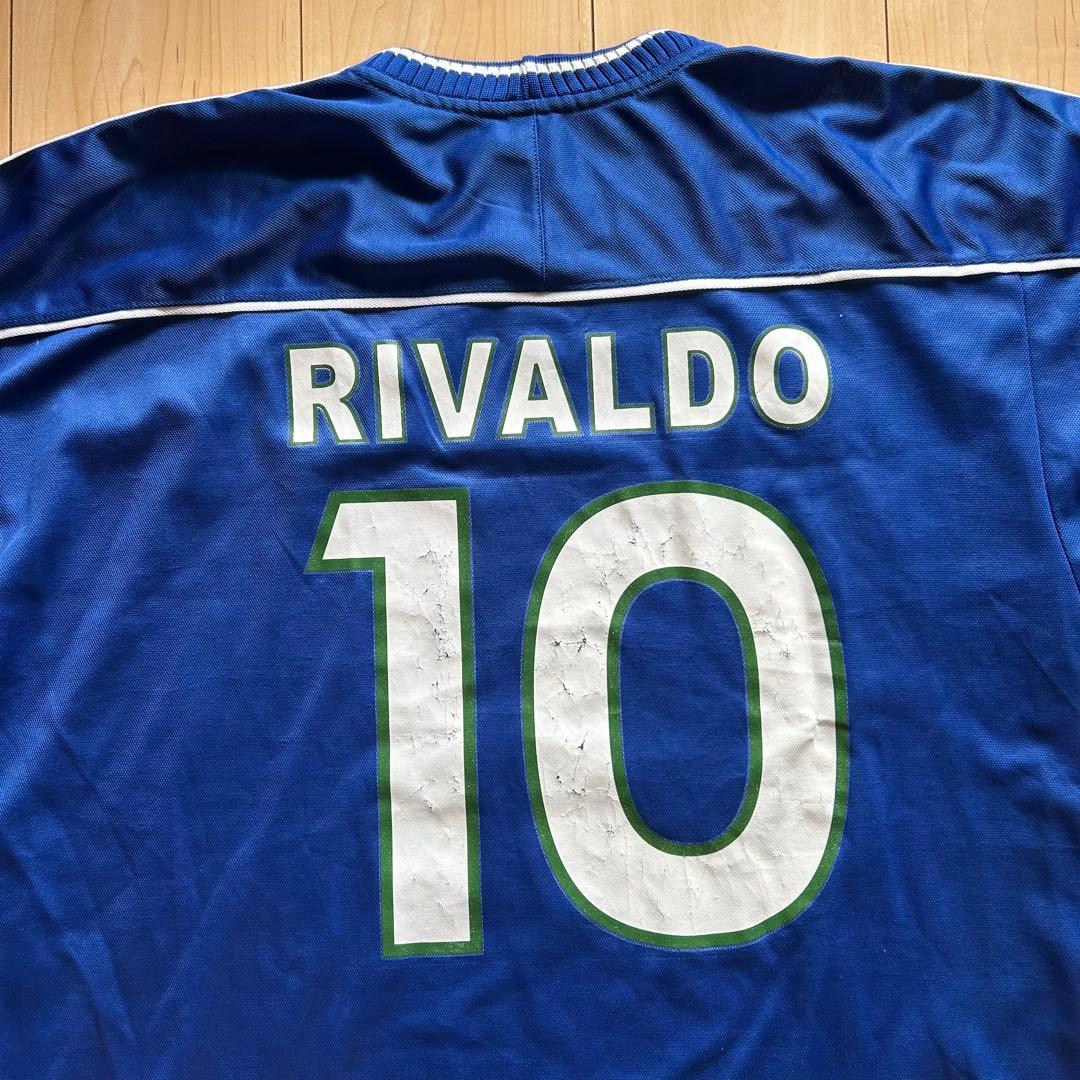 Nike RIVALDO 10 青シャツ L ブラジル代表アウェイユニフォーム