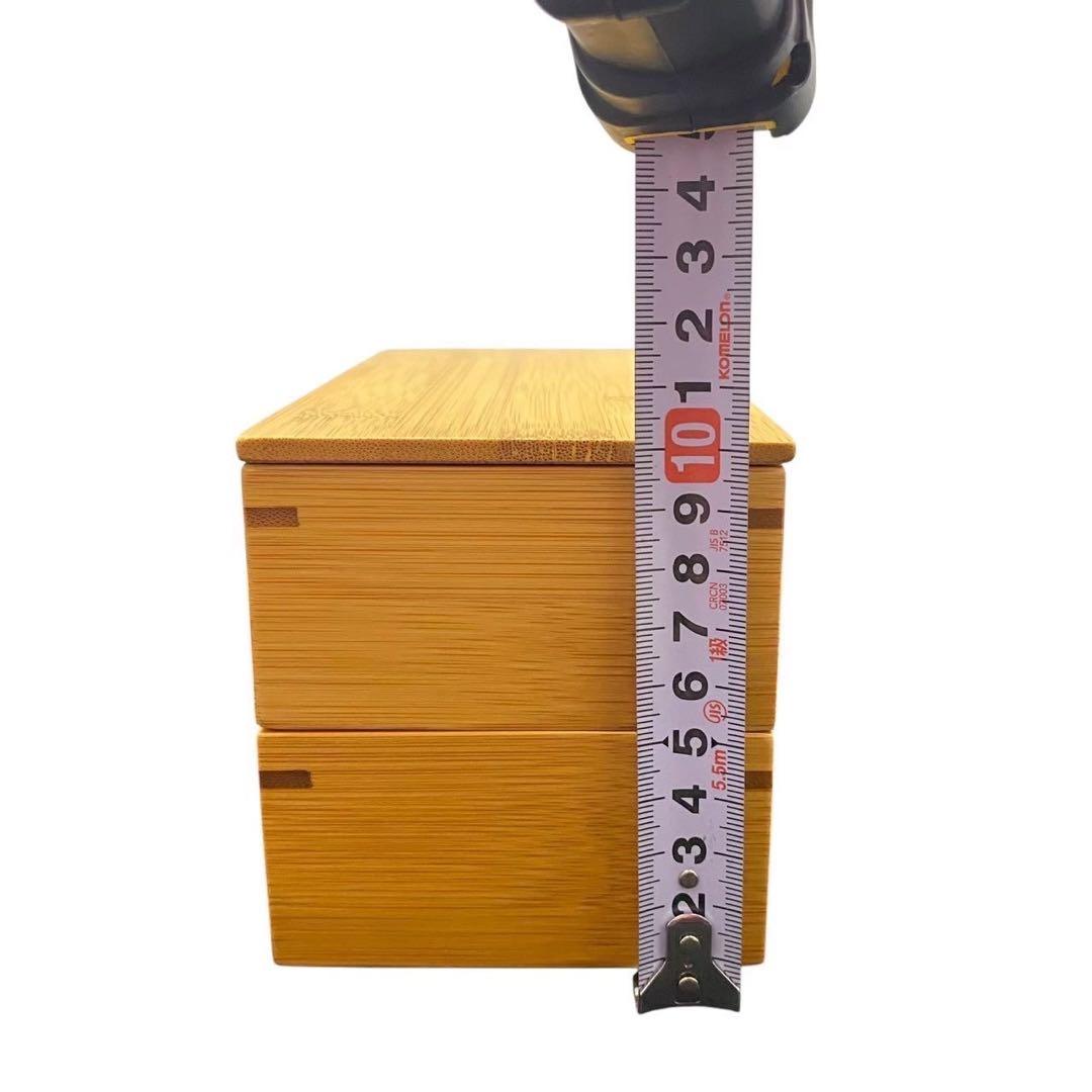 【竹仙】煤竹長方形二段弁当箱 竹製品 お弁当箱 新品