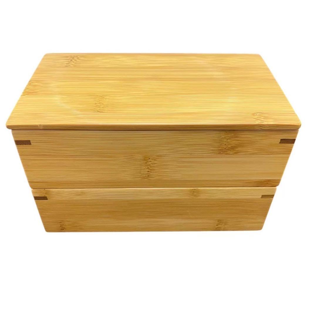 【竹仙】煤竹長方形二段弁当箱 竹製品 お弁当箱 新品
