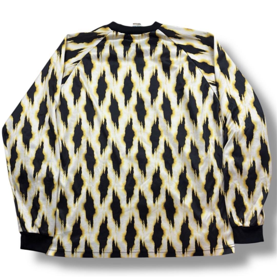 希少90s SOCCER SELECT 総柄パターン サッカーシャツ 稲妻