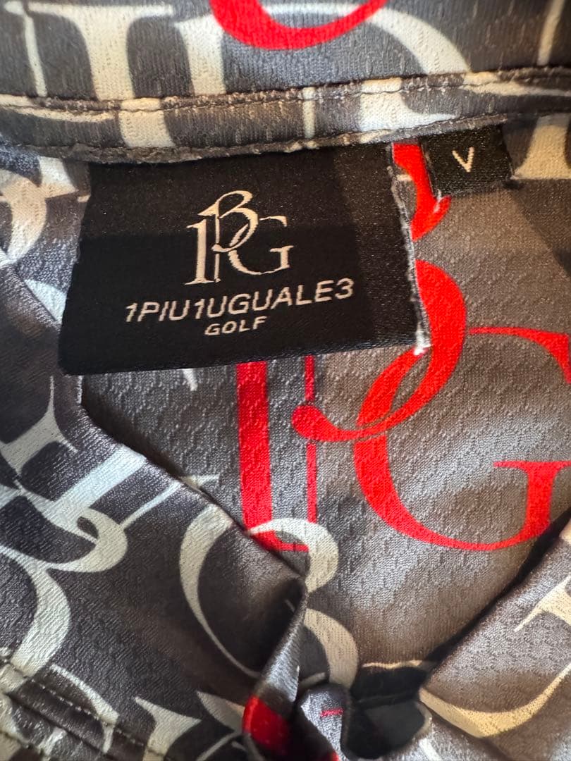 1PIU1UGUALE3 GOLF 総柄 半袖 モックネックTシャツ