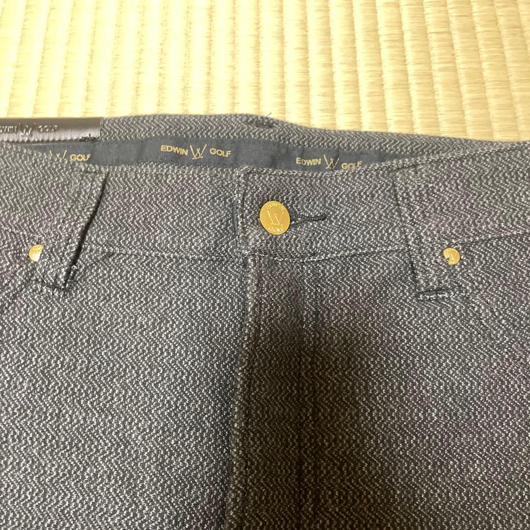 【新品未使用】サイズＬ　エドウィンゴルフ　メンズ冬用パンツ　ヘンリボーン柄