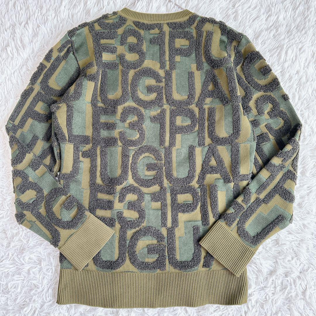 極美品 1PIU1UGUALE3 GOLF ニット L ロゴ 総柄 高級感 人気
