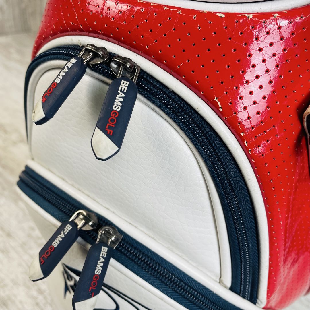 BEAMS GOLF ビームスゴルフ　ツアータイプキャディバッグ　トリコロール柄