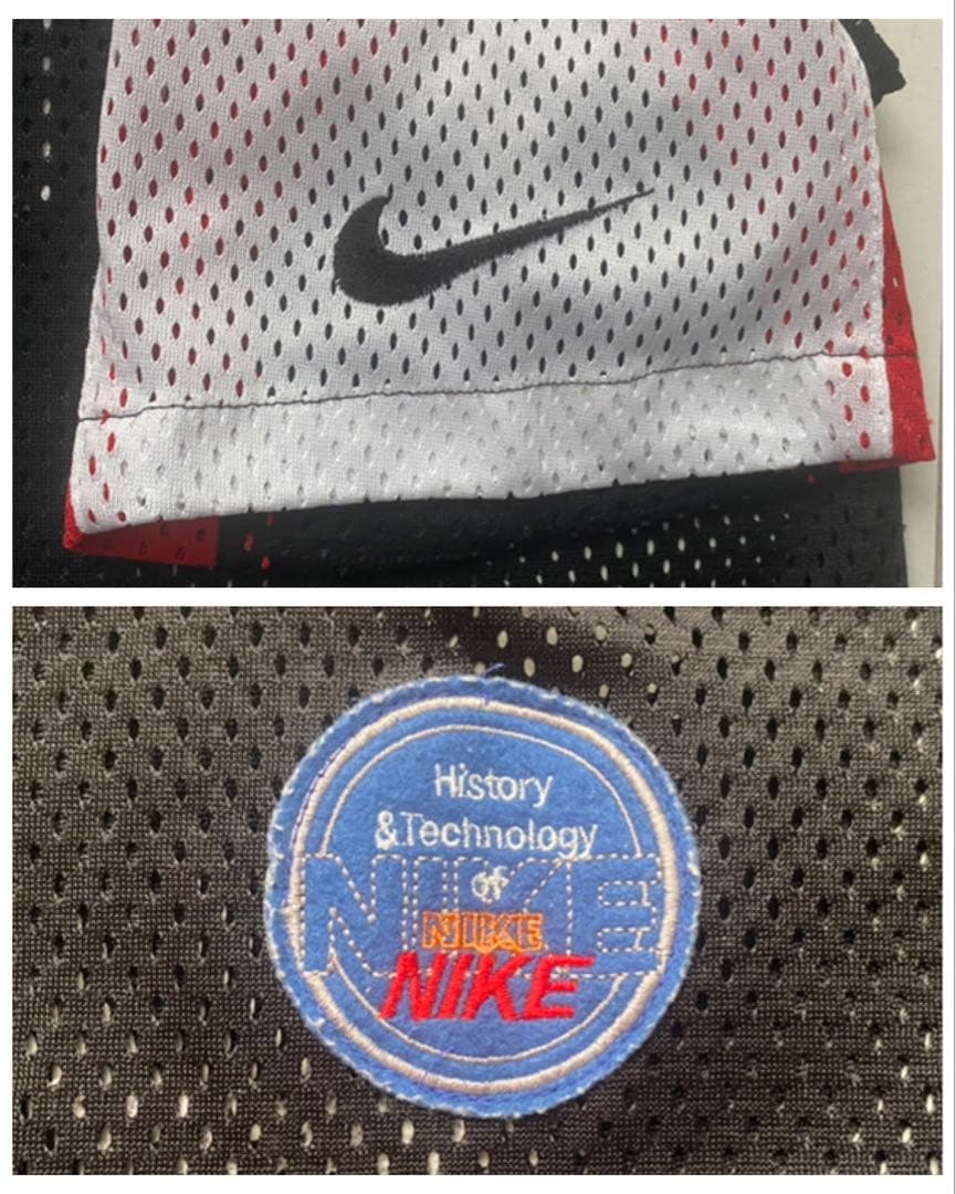 美品 90s vtg NIKE ナイキ メッシュ フットボール シャツ 黒 XL