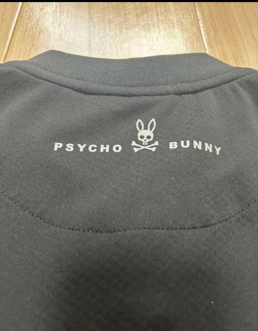 Psycho Bunny サイコバニー モックネック ゴルフウェア ロゴ刺繍 黒