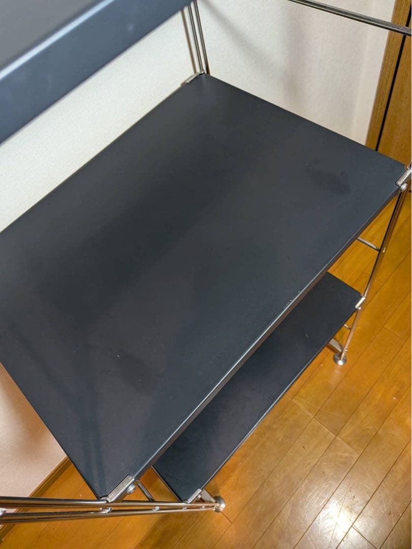 ■送料込■無印良品 ステンレスユニットシェルフ ダークグレー 棚 収納 黒