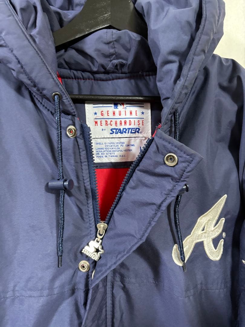 MLB アトランタブレーブス 中綿ジャケット ネイビー Starter 刺繍ロゴ