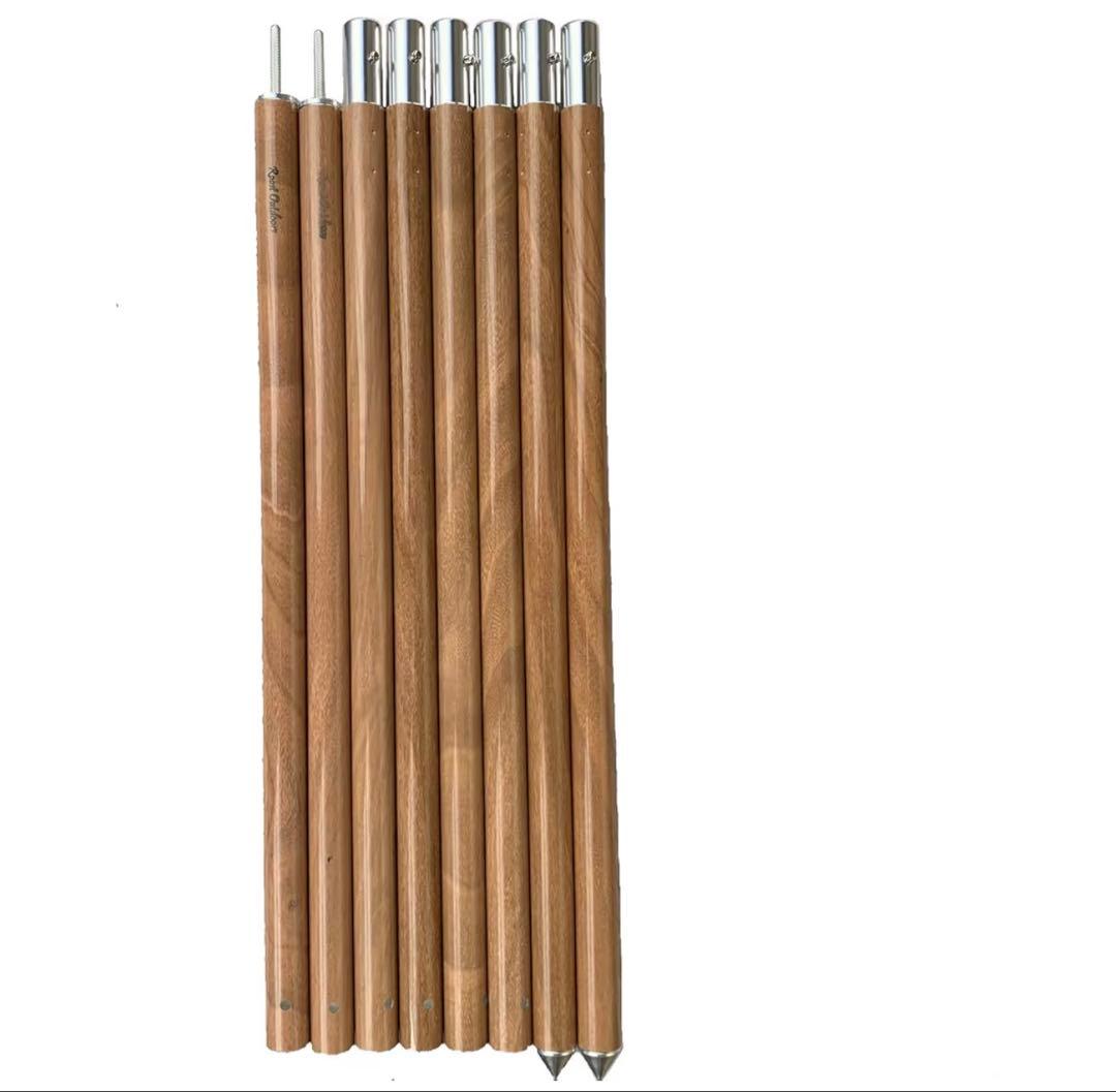 最終価格 Roast Outdoors 木目調アルミポール 2本セット240cm