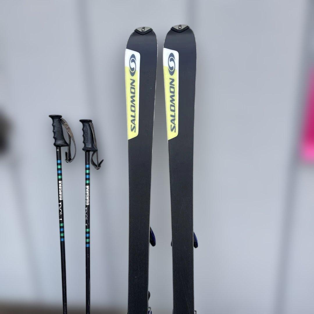 SALOMON Demo 9 3V スキー板　155 ストックとケース付