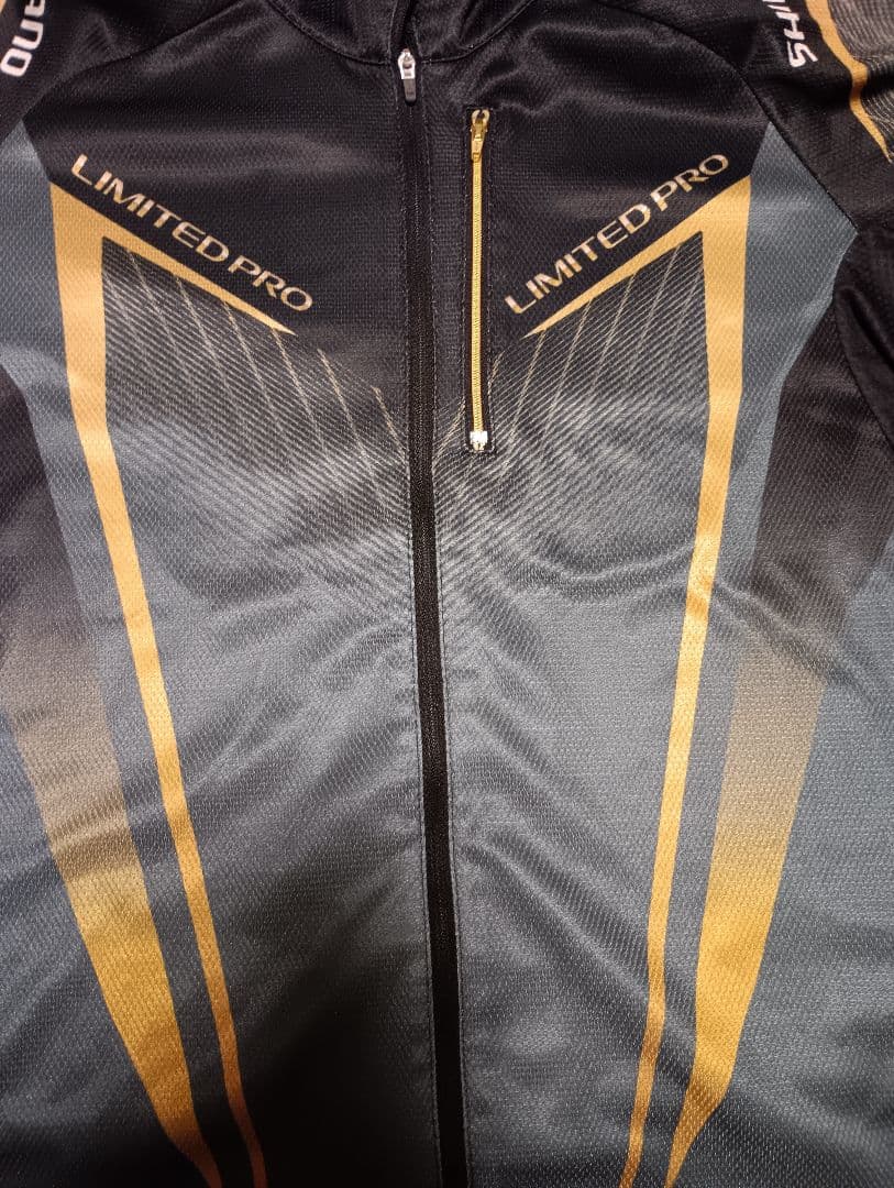 SHIMANO LIMITED PRO フルジップシャツ　半袖　M　ブラック