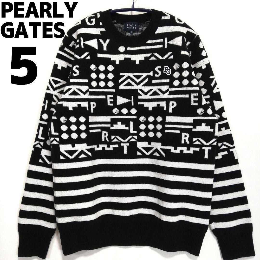 PEARLY GATES セーター ニット ブラック メンズ 5 パーリーゲイツ