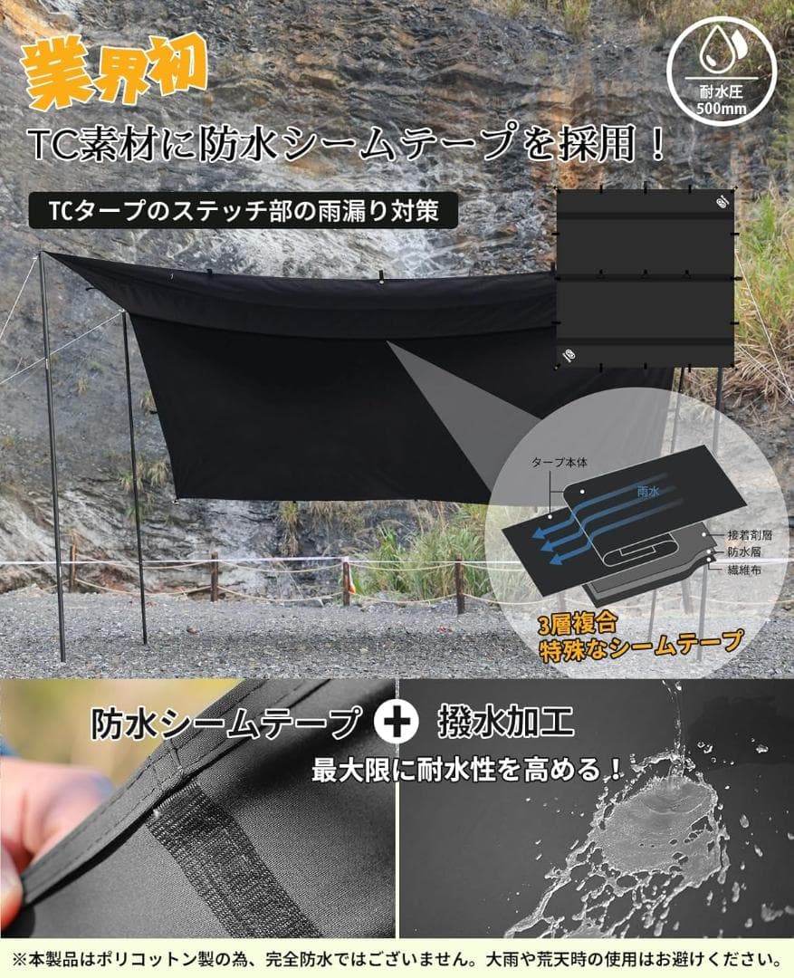 GOGlamping HENGEN+スクエアタープ　TC　正方形　４m