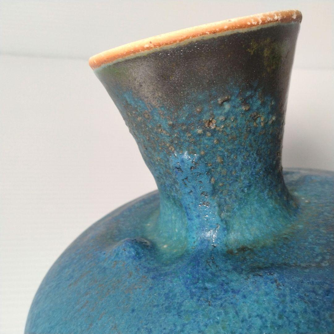 高足花器 高台 コンポート花器 水盤 花器 生け花 自由花 ターコイズブルー 青