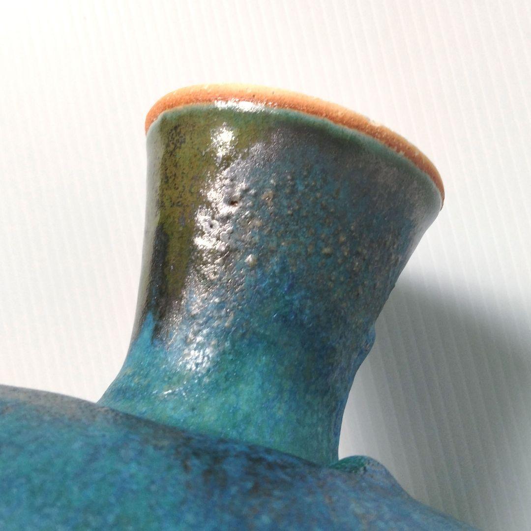 高足花器 高台 コンポート花器 水盤 花器 生け花 自由花 ターコイズブルー 青