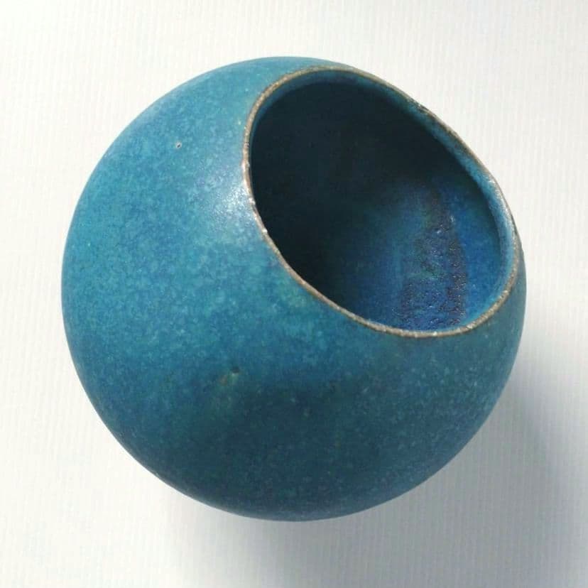 高足花器 高台 コンポート花器 水盤 花器 生け花 自由花 ターコイズブルー 青
