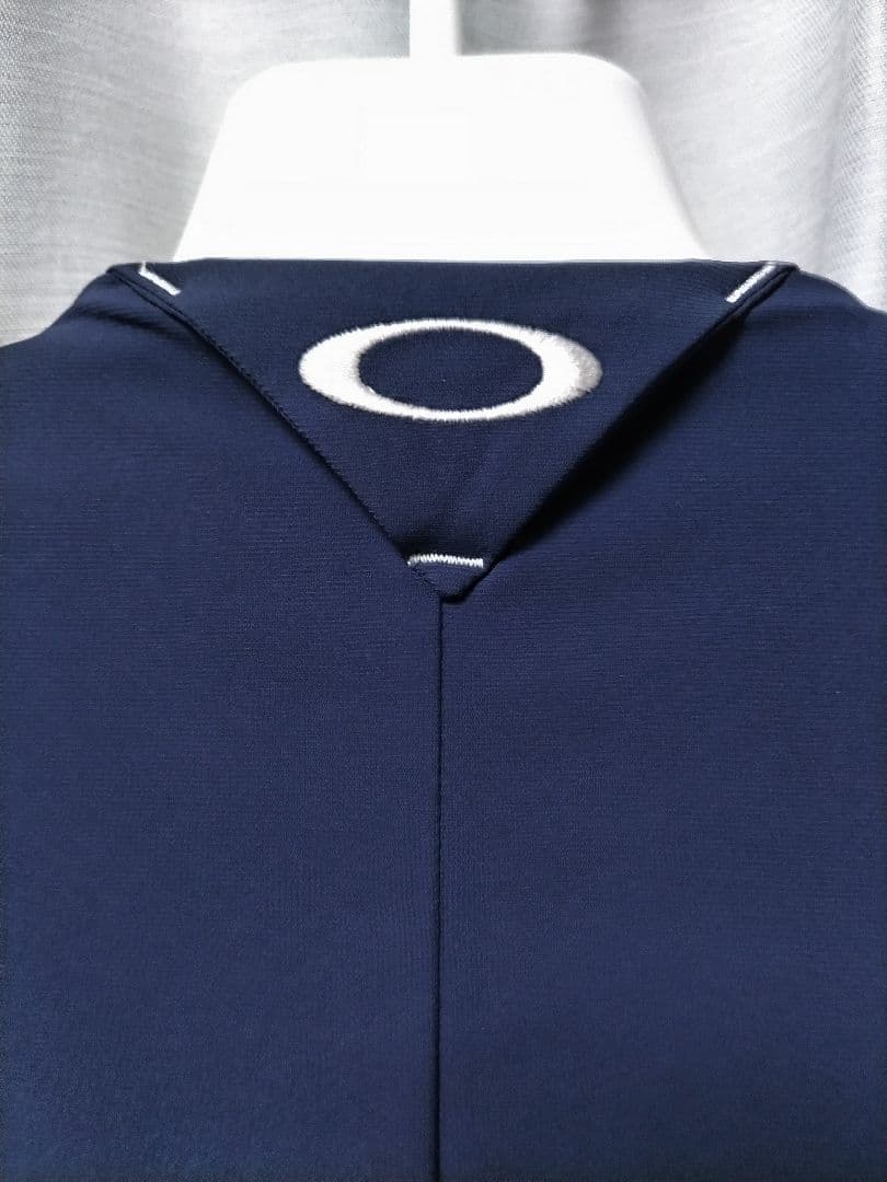 美品　オークリー ジップアップジャケット　ノーカラー　冷感　ネイビー