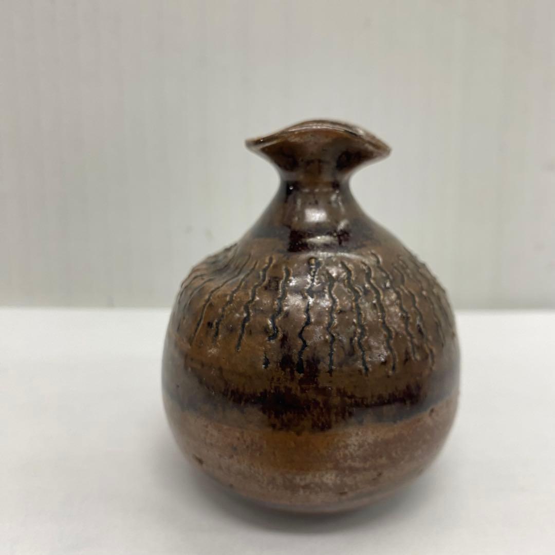 ♦︎ T146 陶器 京焼 白井半七 徳利 一輪挿し 陶印 高さ 8.5cm 酒器