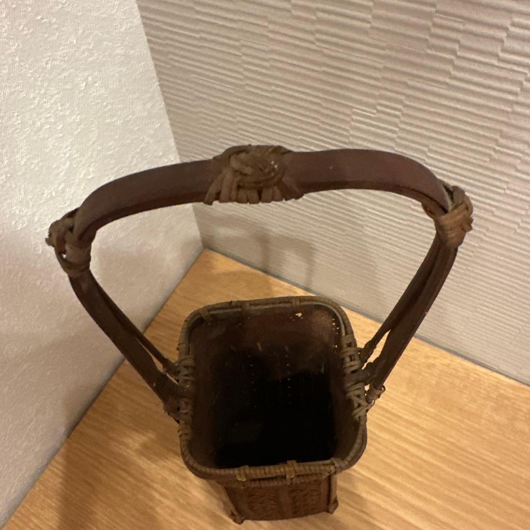 有馬籠　竹花入　花器　華道具　 伝統竹芸　竹籠　花入　茶道