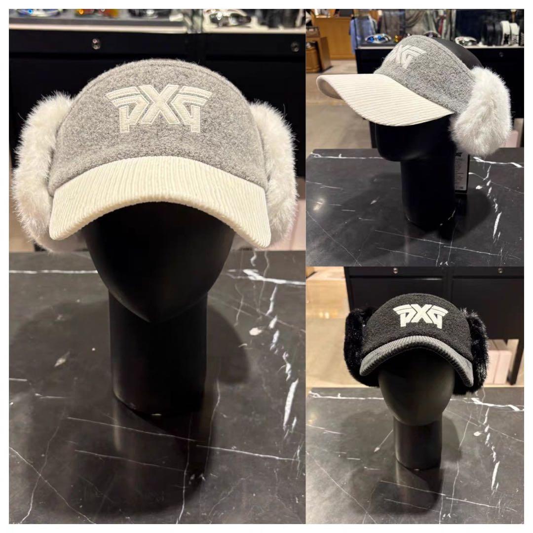 【即発送】PXG ゴルフ キャップ レディース モコモコ 耳当て 帽子 ブラック