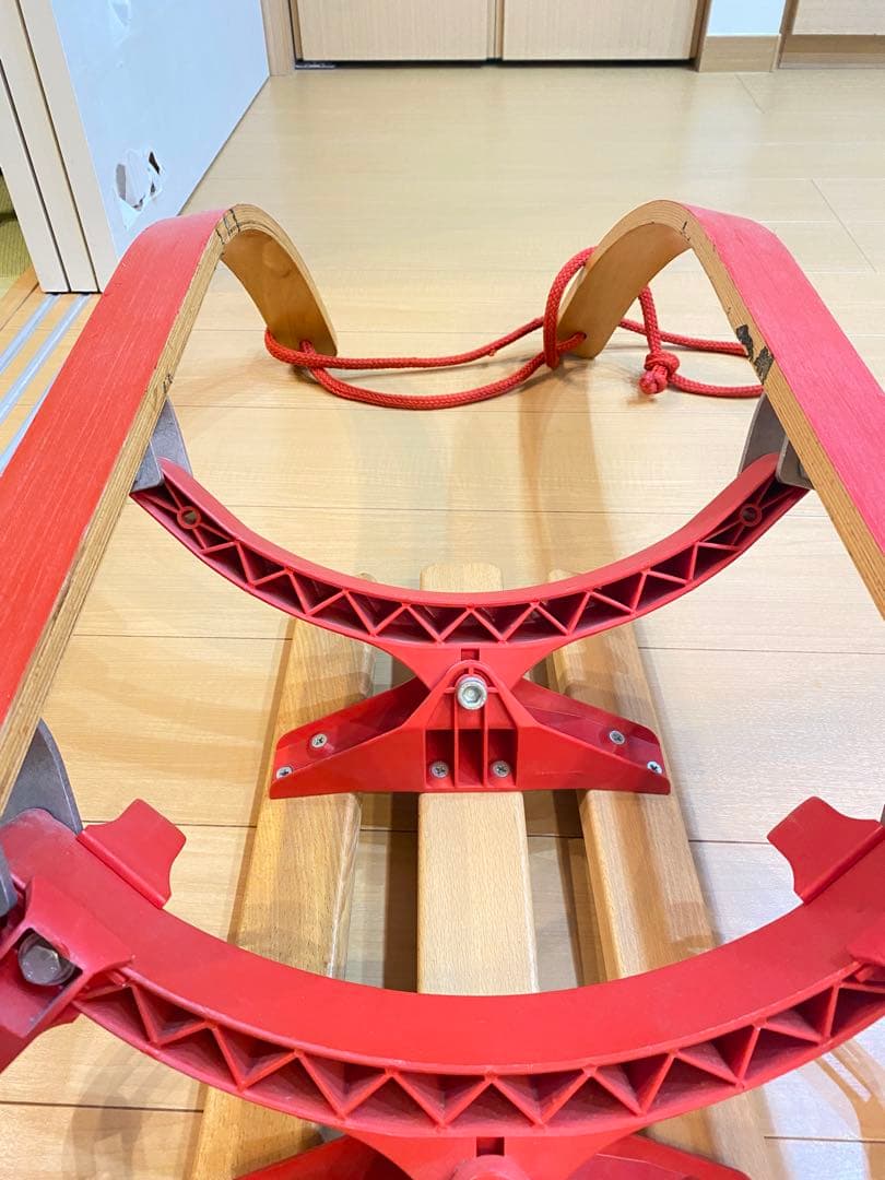 ドイツ製 木製ソリ Swingrodel 赤 1-2人用