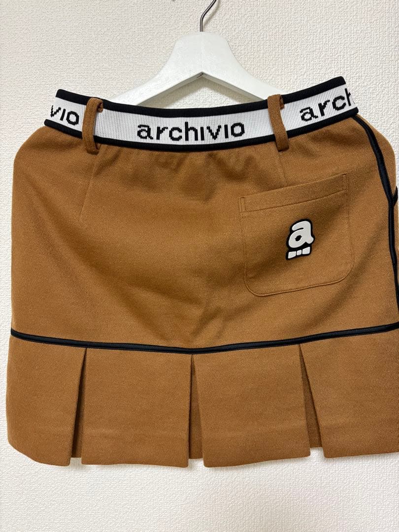 archivio ブラウン バックプリーツスカート　38