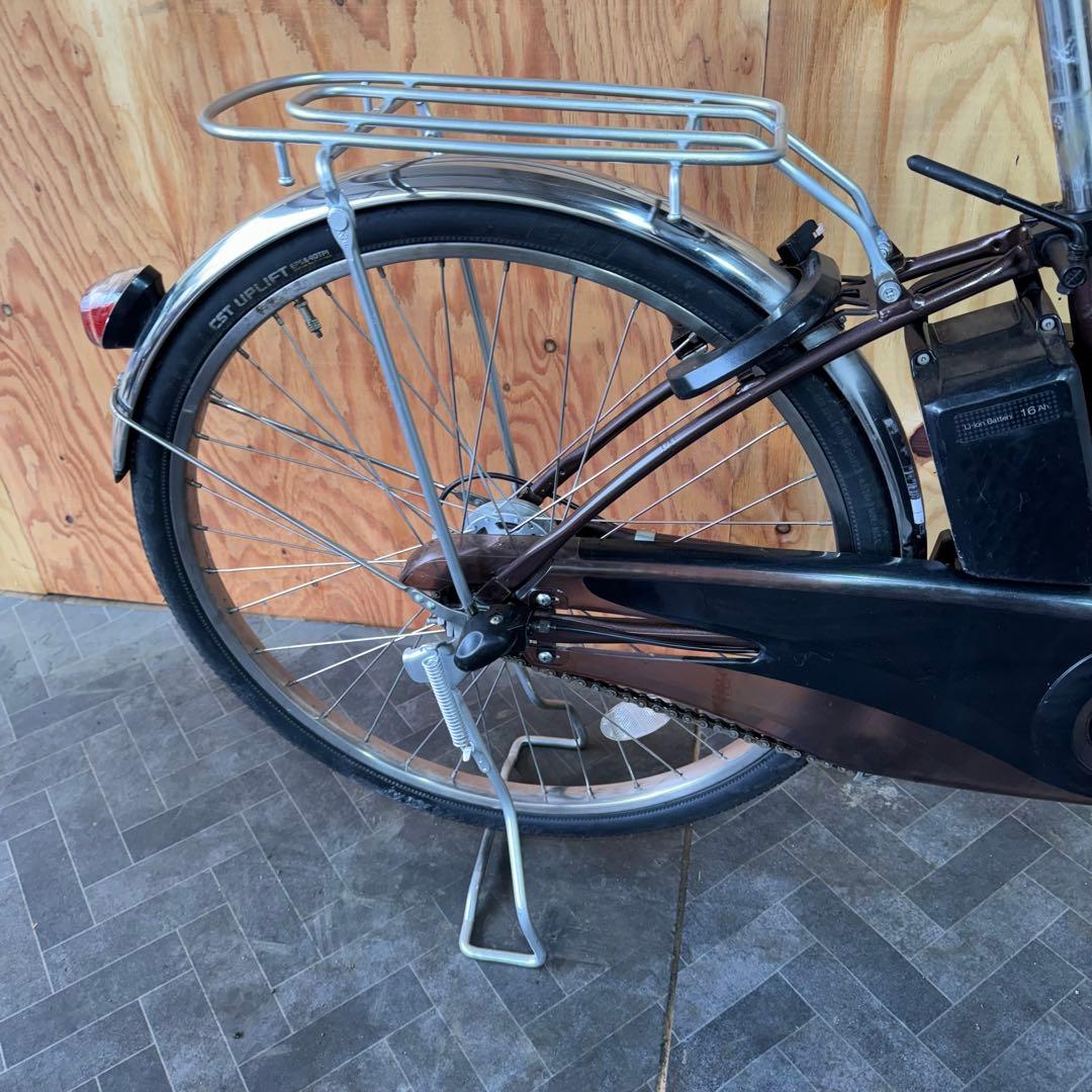 電動アシスト自転車 シティタイプ 黒 バスケット付き バッテリー16ah