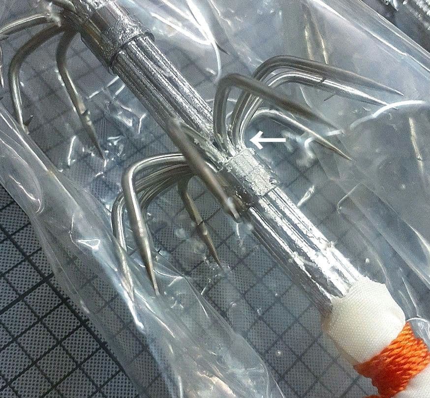 タルイカスッテ針　布巻赤テープ　ステンイガ 2段　6本セット　ヨーヅリ　漁具