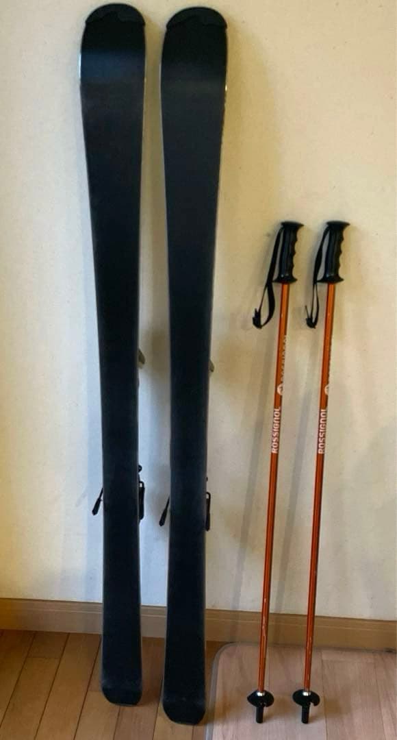 ROSSIGNOL スキー板(ビンディング付き)＆ストック　130㎝