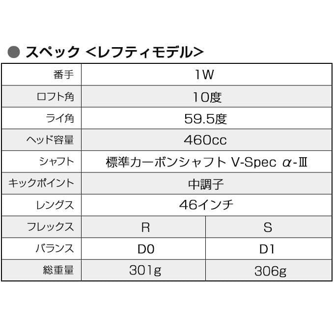 レフティ【新品】超高反発マキシマックスブラックプレミアMAX1.7　標準シャフト