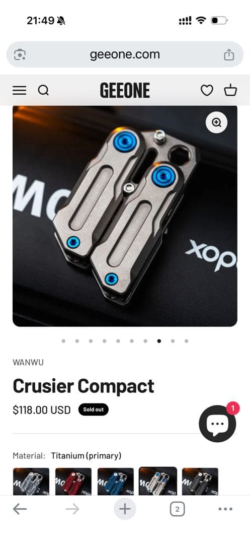 「正規品」WANWU Crusier Compact 2in1 Ti製　EDC
