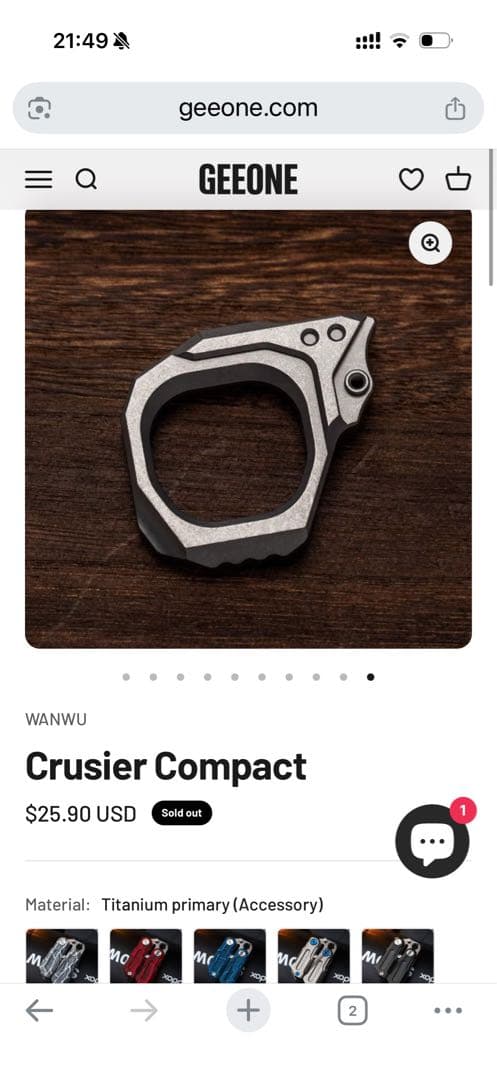 「正規品」WANWU Crusier Compact 2in1 Ti製　EDC